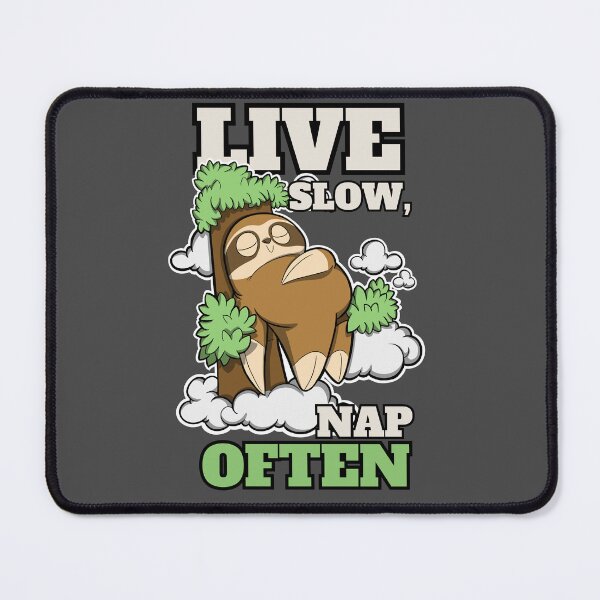 Item preview, Live Slow, Nap Often cute Sloth resting and sleeping on a tree branch designed and sold by The magic Yellow bus.