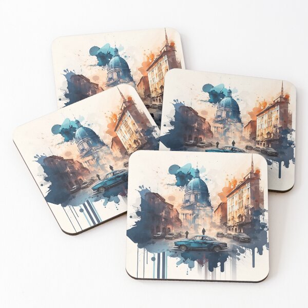 Item preview, Watercolor Old Car Neoclassical Reimagined designed and sold by Yous370.