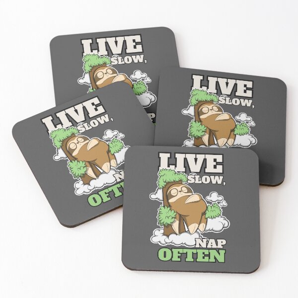 Item preview, Live Slow, Nap Often cute Sloth resting and sleeping on a tree branch designed and sold by The magic  Yellow bus.
