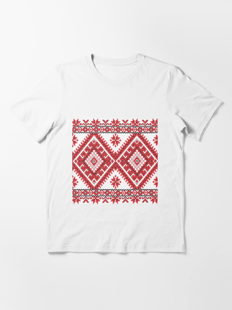 Alternate view of Ukraine Pattern - Ukrainian embroidery: вишивка, vyshyvka, #Ukraine #Pattern #Ukrainian #embroidery #вишивка #vyshyvka UkrainePattern #UkrainianEmbroidery #Украина Essential T-Shirt