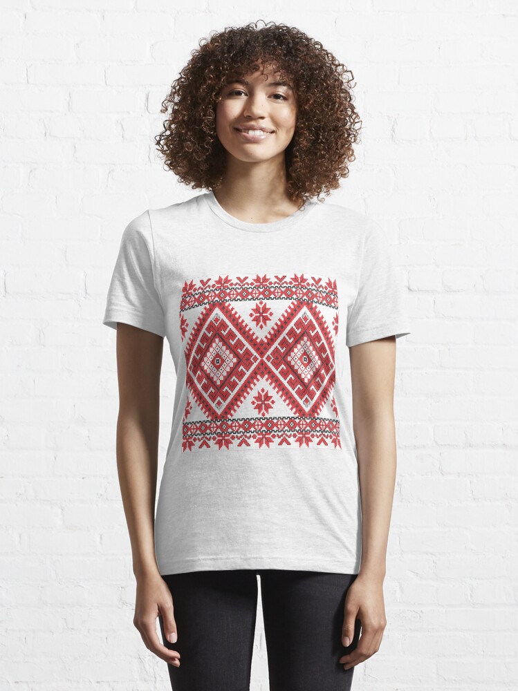 Alternate view of Ukraine Pattern - Ukrainian embroidery: вишивка, vyshyvka, #Ukraine #Pattern #Ukrainian #embroidery #вишивка #vyshyvka UkrainePattern #UkrainianEmbroidery #Украина Essential T-Shirt