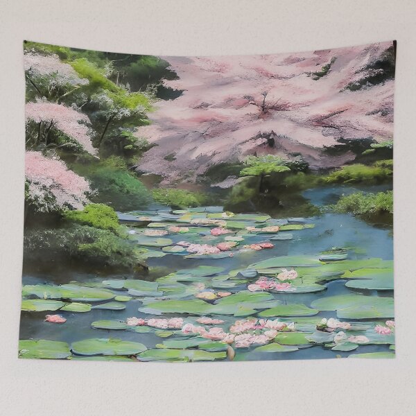 Item preview, Japanese style garden oasis 2 designed and sold by mythographiaart.
