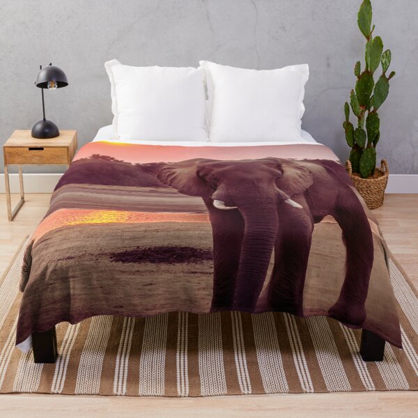 Artikelvorschau, Elefant bei Sonnenuntergang entworfen und verkauft von LuckyCatStore.