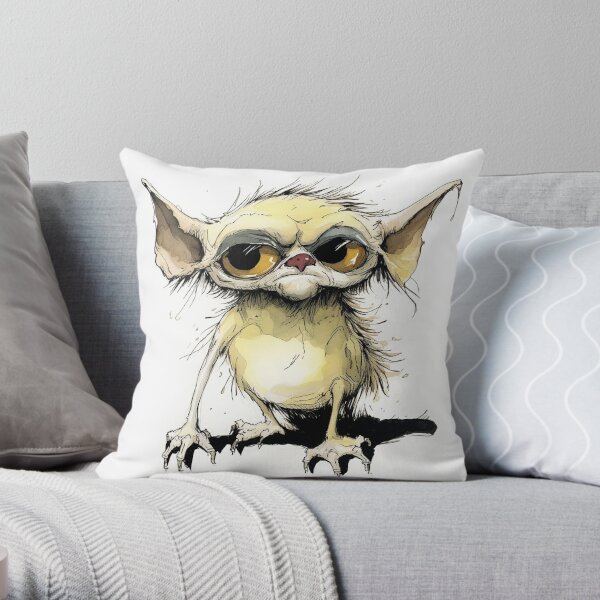 crotch gremlin (no lines) Throw Pillow for Sale by KajalFox