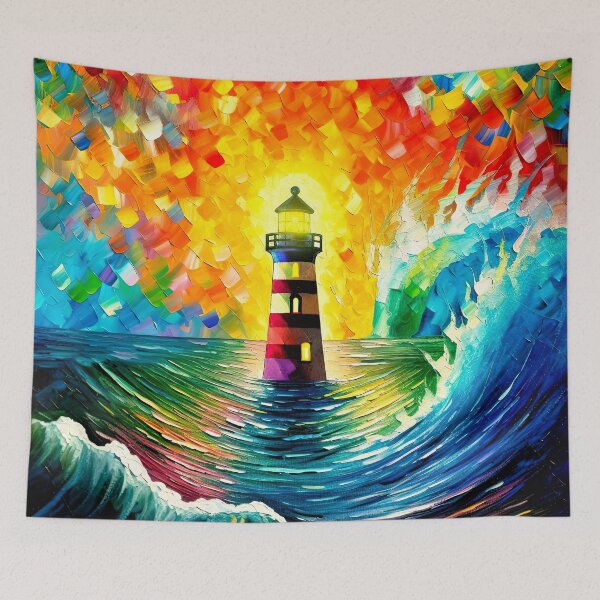 Item preview, Colourful Impressionistic Lighthouse 7 designed and sold by Yontartov.