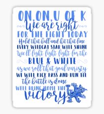 Pegatina Letras de canciones de UK Fight Song Print