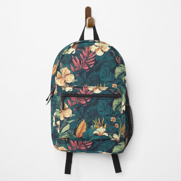 Aperçu de l'œuvre Fleurs tropicales de minuit - Motif répétitif de fleurs tropicales blanches et de feuilles de Monstera sur fond noir créée et vendue par EndlessTextures.