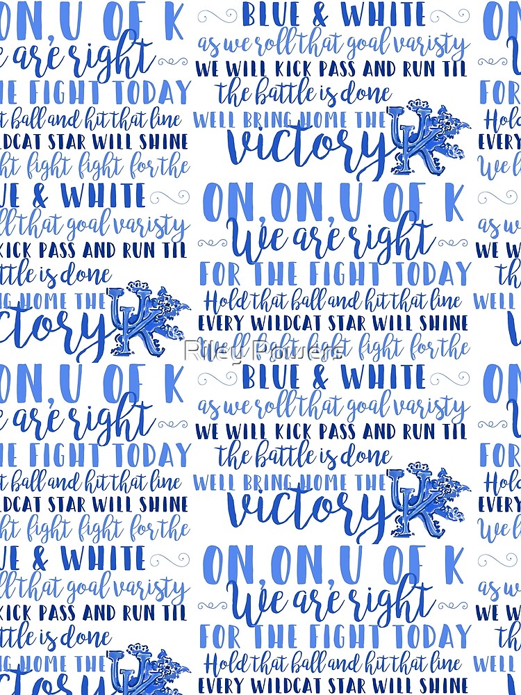 "UK Fight Song Lyrics Print" Scarf by RileyElizabeth9 | Redbubble