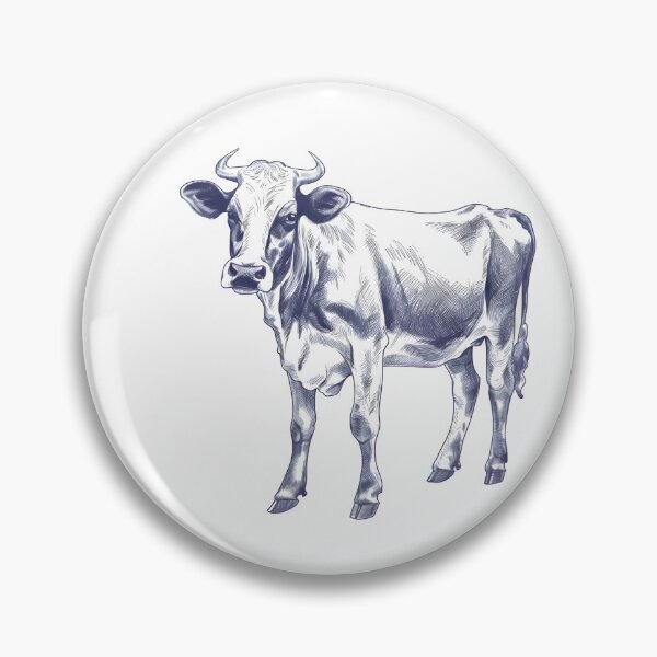 Artikelvorschau, Eine Kuh in einem modernen handgezeichneten Stil entworfen und verkauft von CuteAnimalsFarm.