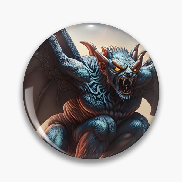Item preview, Winged flaming Gargoyle on a building ledge designed and sold by magikman65.