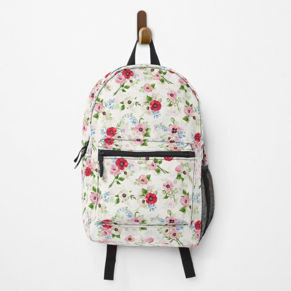 Item preview, Floral pattern with red, pink, whtie, and blue flowers designed and sold by Naddya.