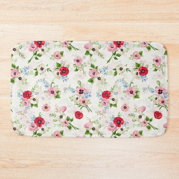 Item preview, Floral pattern with red, pink, whtie, and blue flowers designed and sold by Naddya.