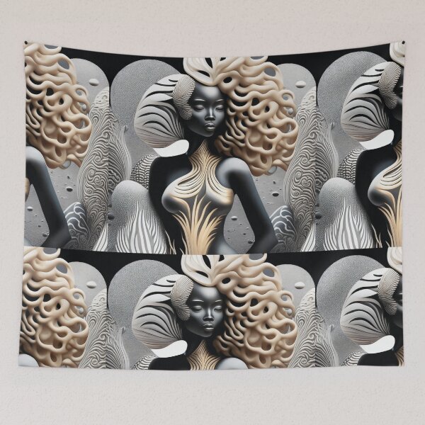 Aperçu de l'œuvre African Mermaid : Une architecture futuriste dans la mer créée et vendue par NDArtistShop.