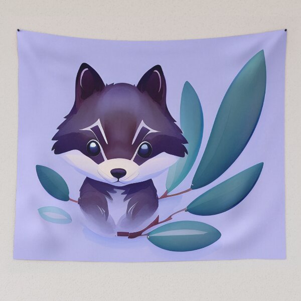 Item preview, Minimalist racoon, watercolor style, cartoon style designed and sold by Girly-Universe.