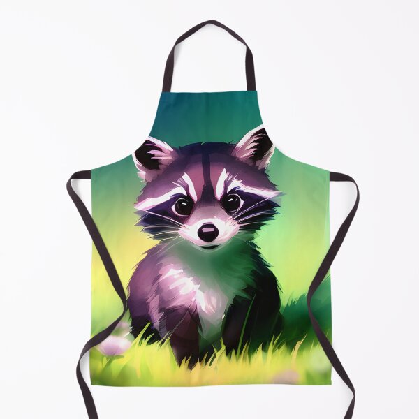 Item preview, Small and tiny cute racoon in the forest, watercolor style designed and sold by Girly-Universe.