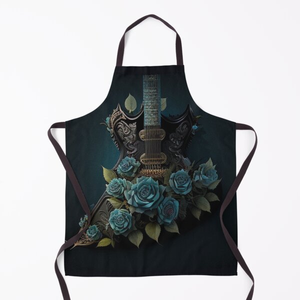 Aperçu de l'œuvre Guitare gothique avec ses roses bleues créée et vendue par Nickyvb.