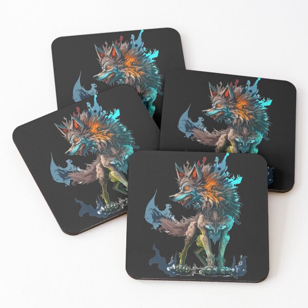 Item preview, ZOMBIE WOLF BLUES FIRE STREET ART GRAFFITI STYLE designed and sold by CRAZY&ART.