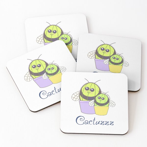 Item preview, Cute bee cacti on white designed and sold by QuirkyBeez.