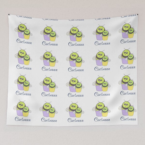 Item preview, Cute bee cacti on white designed and sold by QuirkyBeez.