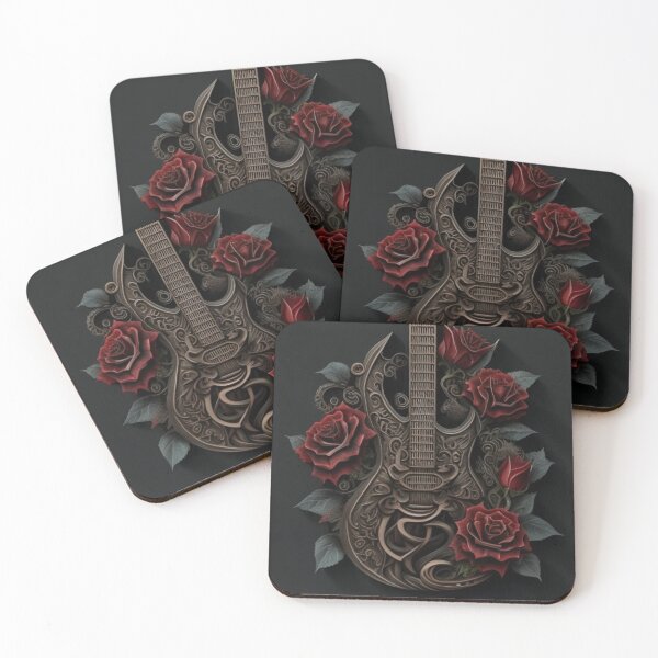 Item preview, Gothic guitar and its red roses designed and sold by Nickyvb.