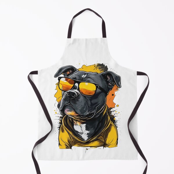 Item preview, Cool Staffy Wearing Yellow Mirrored Sunglasses designed and sold by TheRebelThreads.