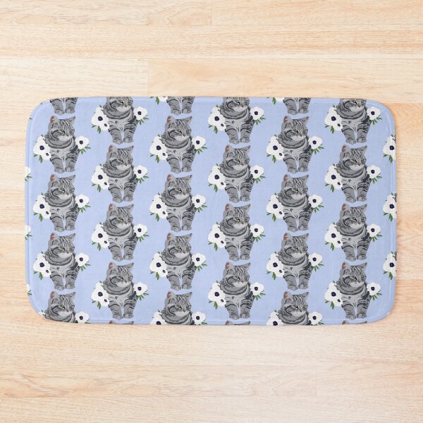Item preview, British Shorthair Cat and Anemone Flowers designed and sold by Botanical Cat.