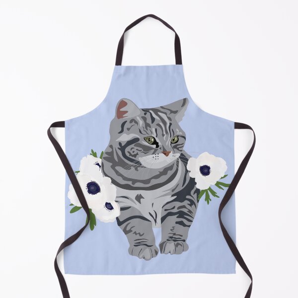 Item preview, British Shorthair Cat and Anemone Flowers designed and sold by Botanical Cat.
