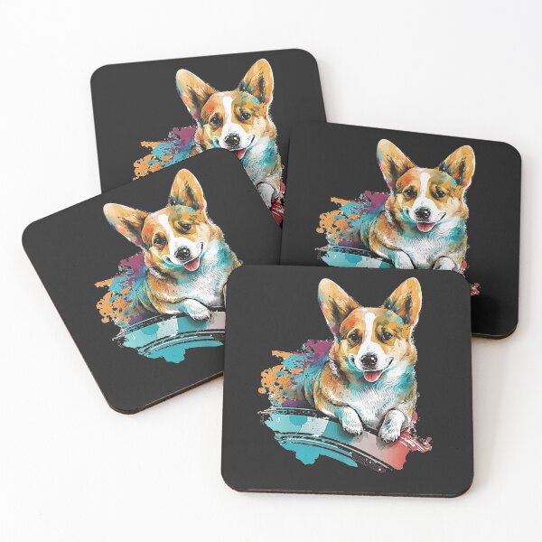 Item preview, JOLLY CORGIS IN BLUE GRAFFITI STREET ART designed and sold by CRAZY&ART.