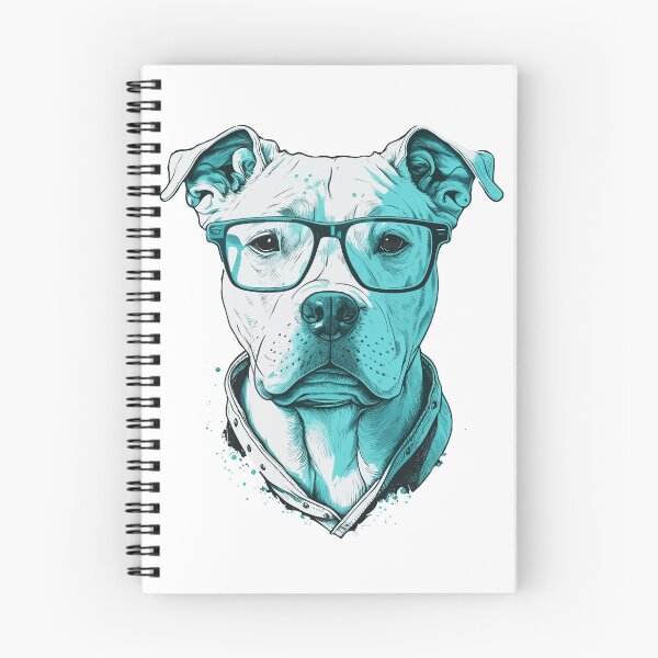Item preview, Cool Sophisticated White Staffy Wearing Glasses  designed and sold by TheRebelThreads.