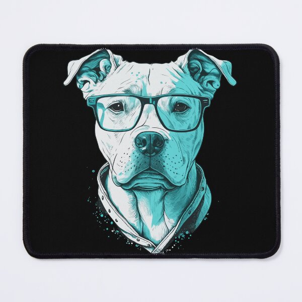 Item preview, Cool Sophisticated White Staffy Wearing Glasses designed and sold by TheRebelThreads.
