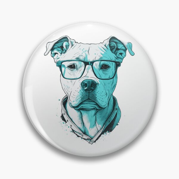 Item preview, Cool Sophisticated White Staffy Wearing Glasses  designed and sold by TheRebelThreads.