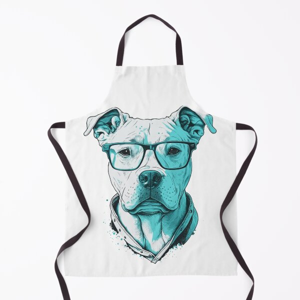 Item preview, Cool Sophisticated White Staffy Wearing Glasses designed and sold by TheRebelThreads.
