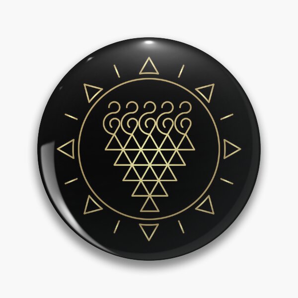 Item preview, Indian Symbol of Knowledge and Wisdom Surrounded with Geometric Sun in Golden Gradient on Black Background designed and sold by Wiggly Lines.