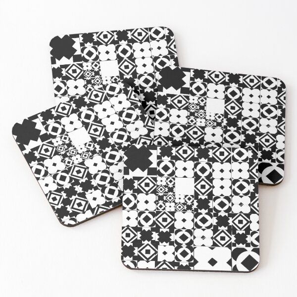 Item preview, Monochrome - black and white - tile pattern designed and sold by PuzbieArts.