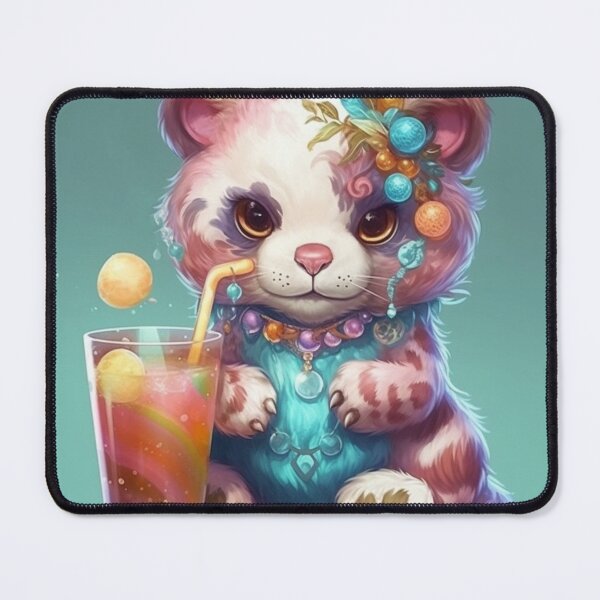 Item preview, Cute Anime Animal Drinking Bubble Tea designed and sold by DiamondBubbleT.