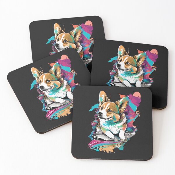 Item preview, JOLLY CORGIS IN BLUE GRAFFITI STREET ART designed and sold by CRAZY&ART.