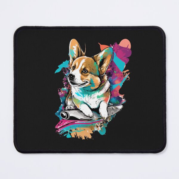 Item preview, JOLLY CORGIS IN BLUE GRAFFITI STREET ART designed and sold by CRAZY&ART.