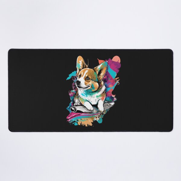 Item preview, JOLLY CORGIS IN BLUE GRAFFITI STREET ART designed and sold by CRAZY&ART.