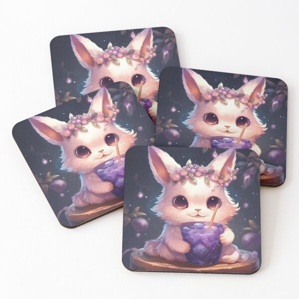 Item preview, Cute Anime Animal Drinking Bubble Tea designed and sold by DiamondBubbleT.