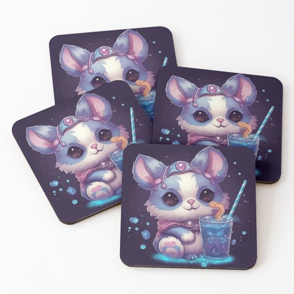Item preview, Cute Anime Animal Drinking Bubble Tea designed and sold by DiamondBubbleT.