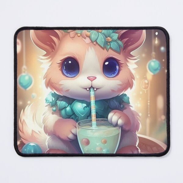 Item preview, Cute Anime Animal Drinking Bubble Tea designed and sold by DiamondBubbleT.