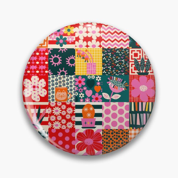 Item preview, Funky cottage core retro patchwork - cosy and warm  designed and sold by BlackDogArtists.