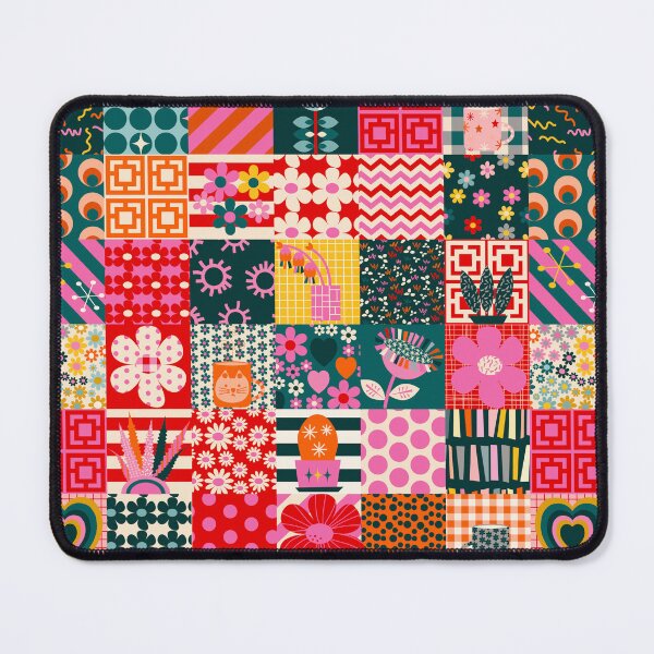 Item preview, Funky cottage core retro patchwork - cosy and warm  designed and sold by BlackDogArtists.