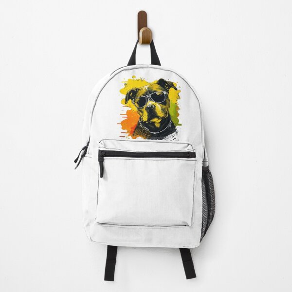 Item preview, Cool Staffy Wearing Sunglasses Head Tilted On Splash Background designed and sold by TheRebelThreads.