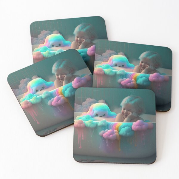 Item preview, Whimsical Baby Bathed in Rainbow Foam - A Splash of Joyful Delight designed and sold by lezario.