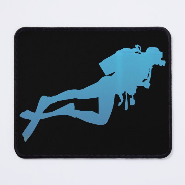 Item preview, scuba diver ocean blue background silhouette designed and sold by ramazis.