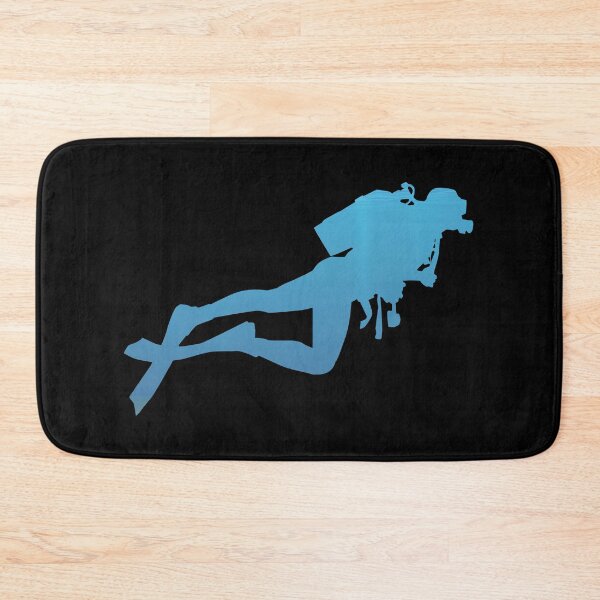 Item preview, scuba diver ocean blue background silhouette designed and sold by ramazis.