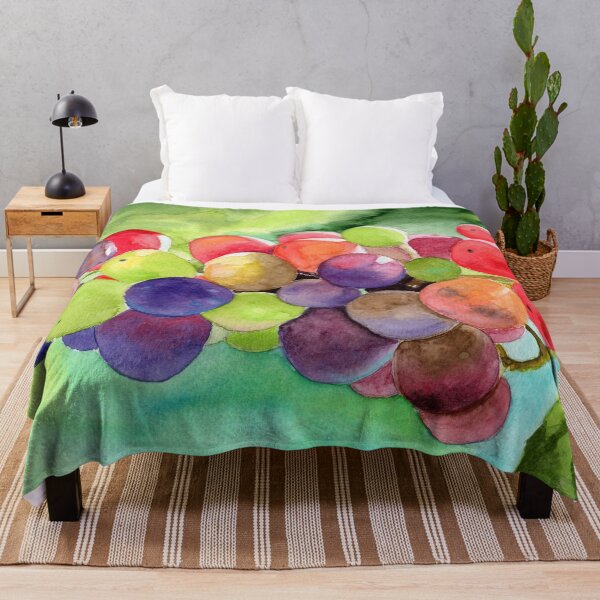 Item preview, Watercolor illustration of a bunch of colorful grapes designed and sold by MaryWatercolor.