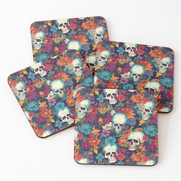 Item preview, Skulls and Flowers in Bloom Seamless pattern design for kids, teens and adults designed and sold by Flowsaiartshop.