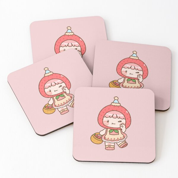 Item preview, Cute Strawberry Hat Girl Chibi Character designed and sold by satchisatchi.
